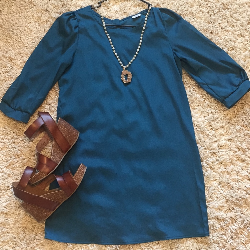 Teal Boho Dress